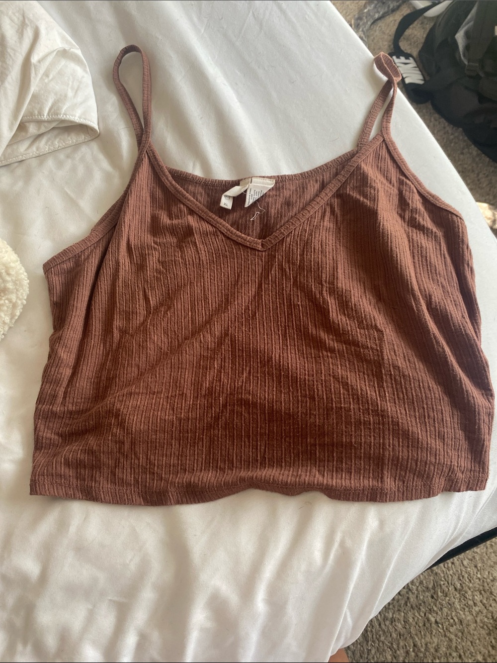 Tilly's Ribbed V-Neck Cami Tank - Brown